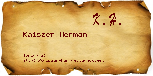 Kaiszer Herman névjegykártya