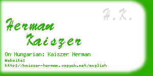 herman kaiszer business card